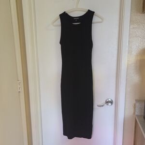 Express Black Sleeveless Maxi Dress with cut outs - very soft